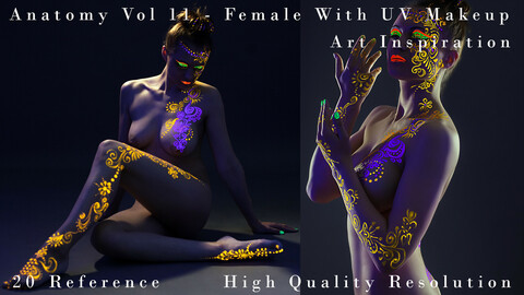 Anatomy Vol 11 - FeMale With UV Makeup - Art Inspiration
