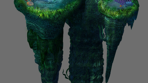 Game model - undersea - huge rock pillar