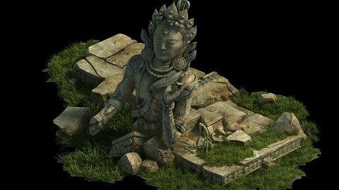 Traces forest Broken Statue of the Emperor 01