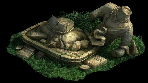 Traces forest Broken Statue of the Emperor 02