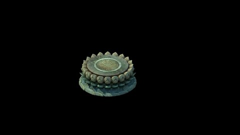 Kapu Buddha Trail Forest Big Lotus Stone Block 03