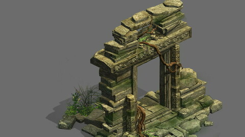Kashayana Buddha in the ruins of the forest 3