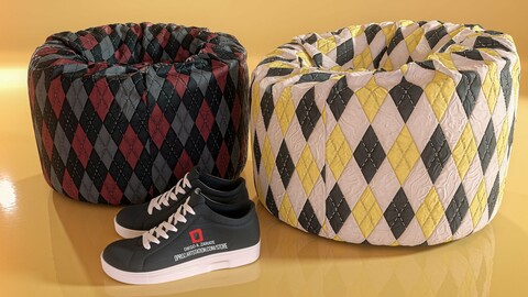 PBR - SYNTHETIC FABRIC DESIGN IN ROMBOS - 4K MATERIAL