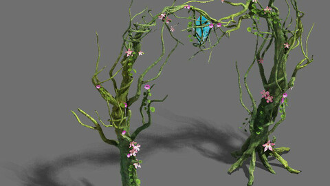 Wizard forest - tree door - tree light