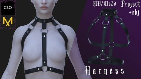 Clo3d/Marvelous designer Harness Zprj/Obj