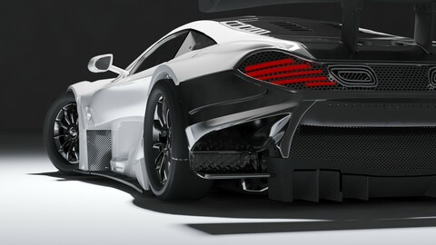 hard surface McLaren GT 650 white color + OBJ + FBX