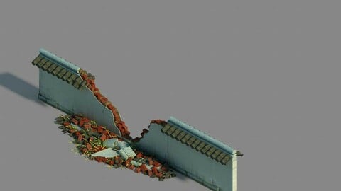 Grass Temple Village - broken wall 03