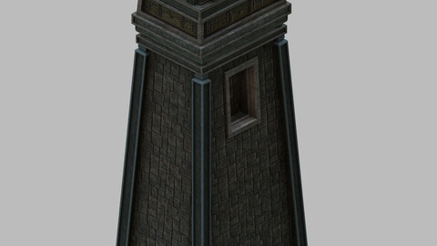 Dungeon - square stone pillar 01