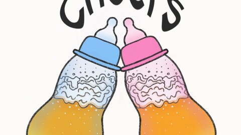 Baby bottle with beer