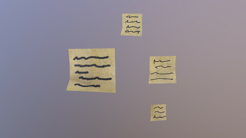 Note Papers 3D Model free