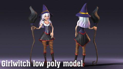 Girlwitch low poly model