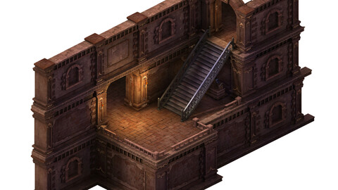 Evil creatures - walls - stairs 01