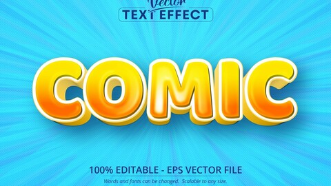 Comic text, cartoon style editable text effect