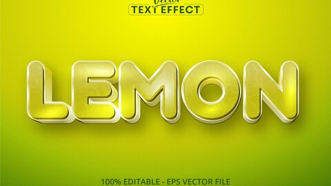 Lemon text, cartoon style editable text effect