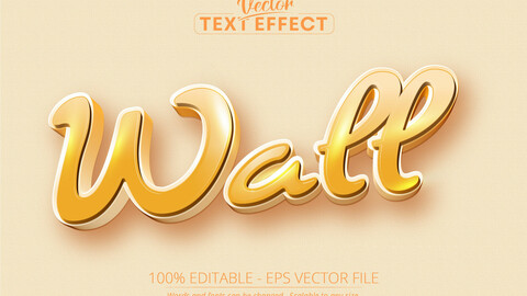 Wall text, cartoon style editable text effect