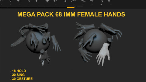 MEGA PACK 68 IMM FEMALE HANDS