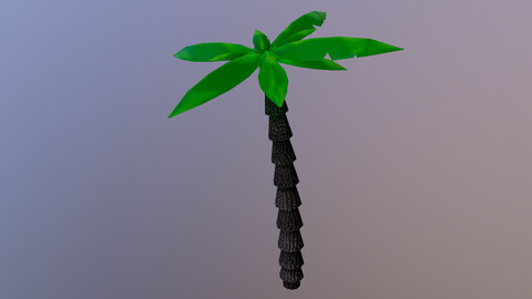 Low Poly Tropical Tree 3D Model