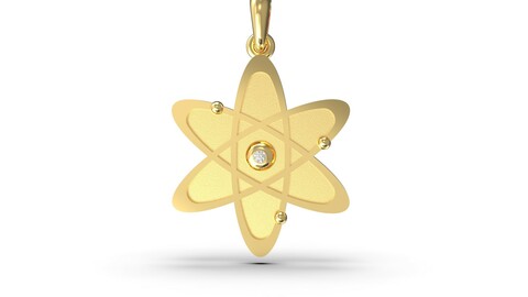 New atom with gem 3D print model