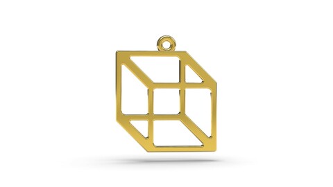 Necker cube pendant 3D print model