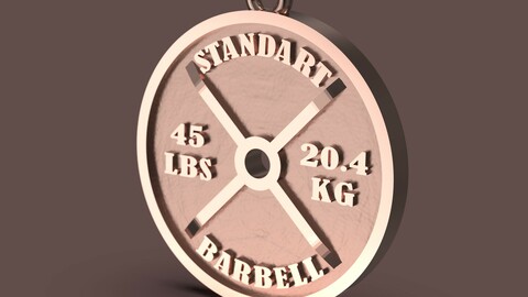 Barbell standart pendant 3D print model