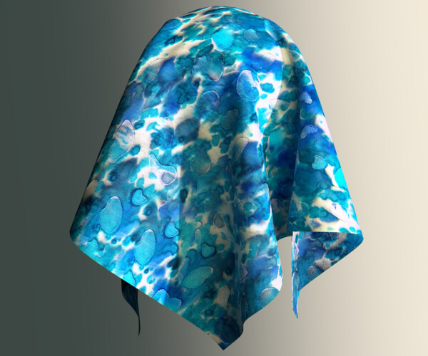 ArtStation - Blue silk fabric PBR pack | Resources