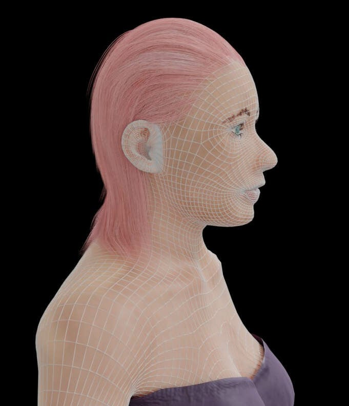 ArtStation Light skin Lady Game Assets