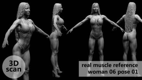 3D scan real muscleanatomy Woman06 pose 01