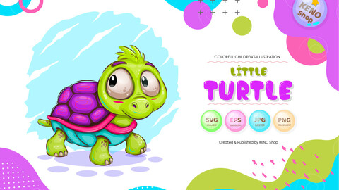 Little cartoon turtle.