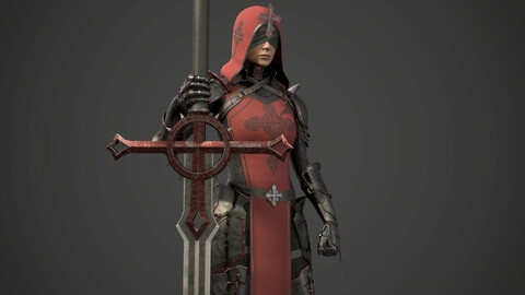 Girl Knight, Game Ready, UE4