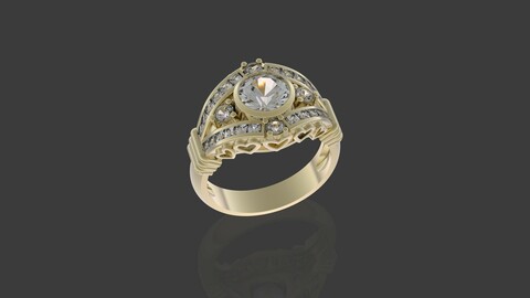 Ring with hearts 3D print model