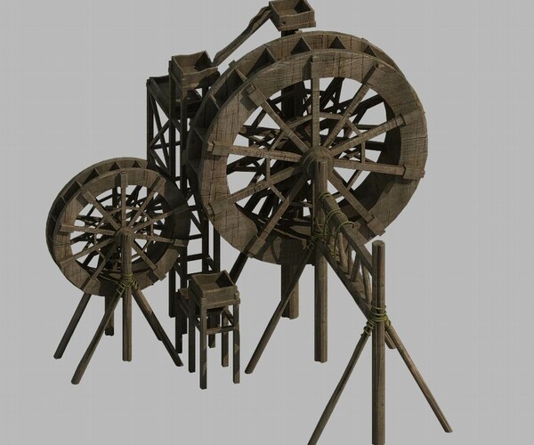 ArtStation - Mountain Village - Waterwheel 156 | Game Assets