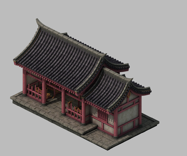 Artstation - Tang Dynasty Building - With Room 02 