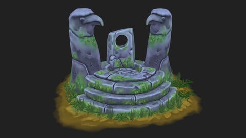 Ancient altar Low-poly 3D model