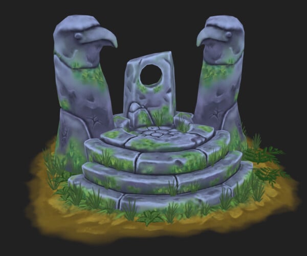 ArtStation - Ancient altar Low-poly 3D model | Game Assets