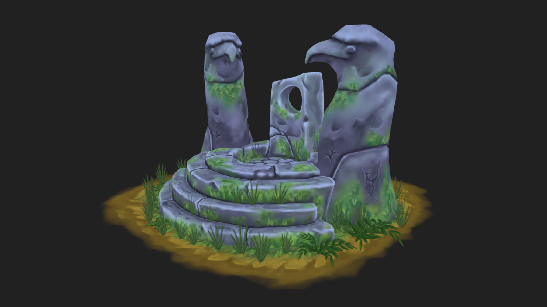 ArtStation - Ancient altar Low-poly 3D model | Game Assets