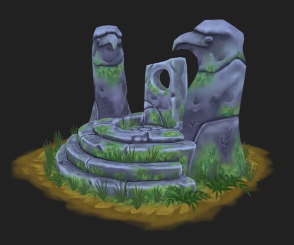 ArtStation - Ancient altar Low-poly 3D model | Game Assets