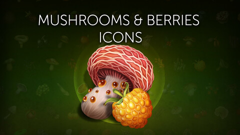 Mushrooms & berries icons
