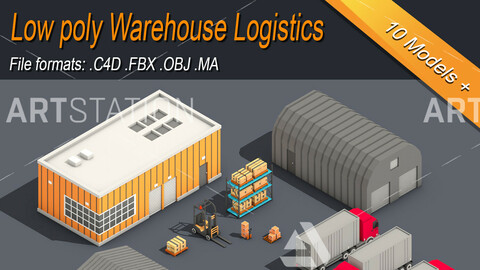Low Poly Warehouse Logistics Isometric Icon