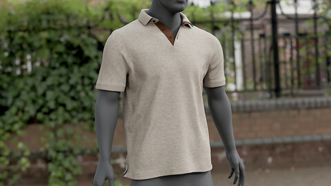 Realistic 3D model of Men's Polo 1