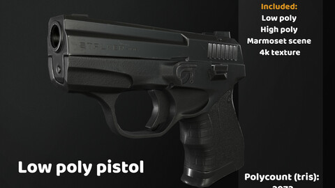 Low poly pistol