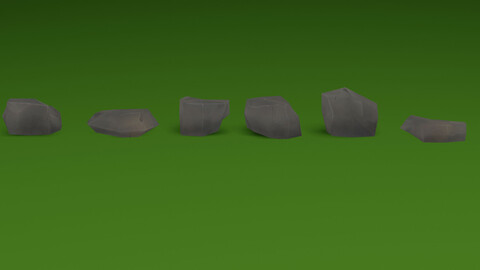 Stylized Hand-Painted Low-poly "tiny" 3d rock set