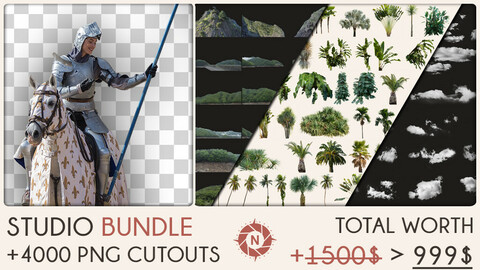Studio Bundle: +4400 PNG Cutouts + Future packs for FREE