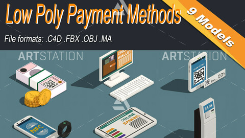 Low Poly Payment Methods Isometric Icon