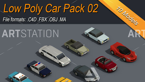 Low Poly Car Isometric Icon Pack 02