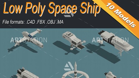 Low Poly Space Ship Isometric Icon