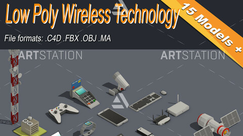 Low Poly Wireless Technology Isometric Icon