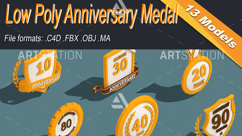 Low Poly Anniversary Medal Isometric Icon
