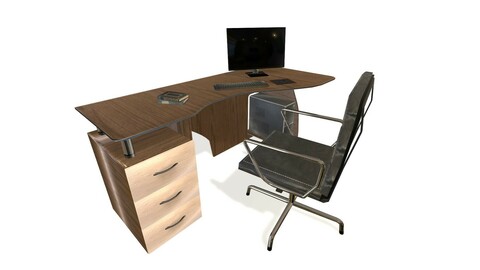 Computer Desk (Low Poly)