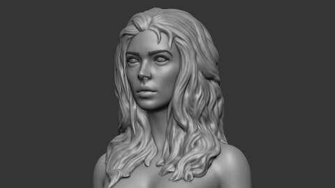 Female Bust with Hair