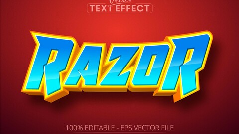 Razor text, cartoon style editable text effect